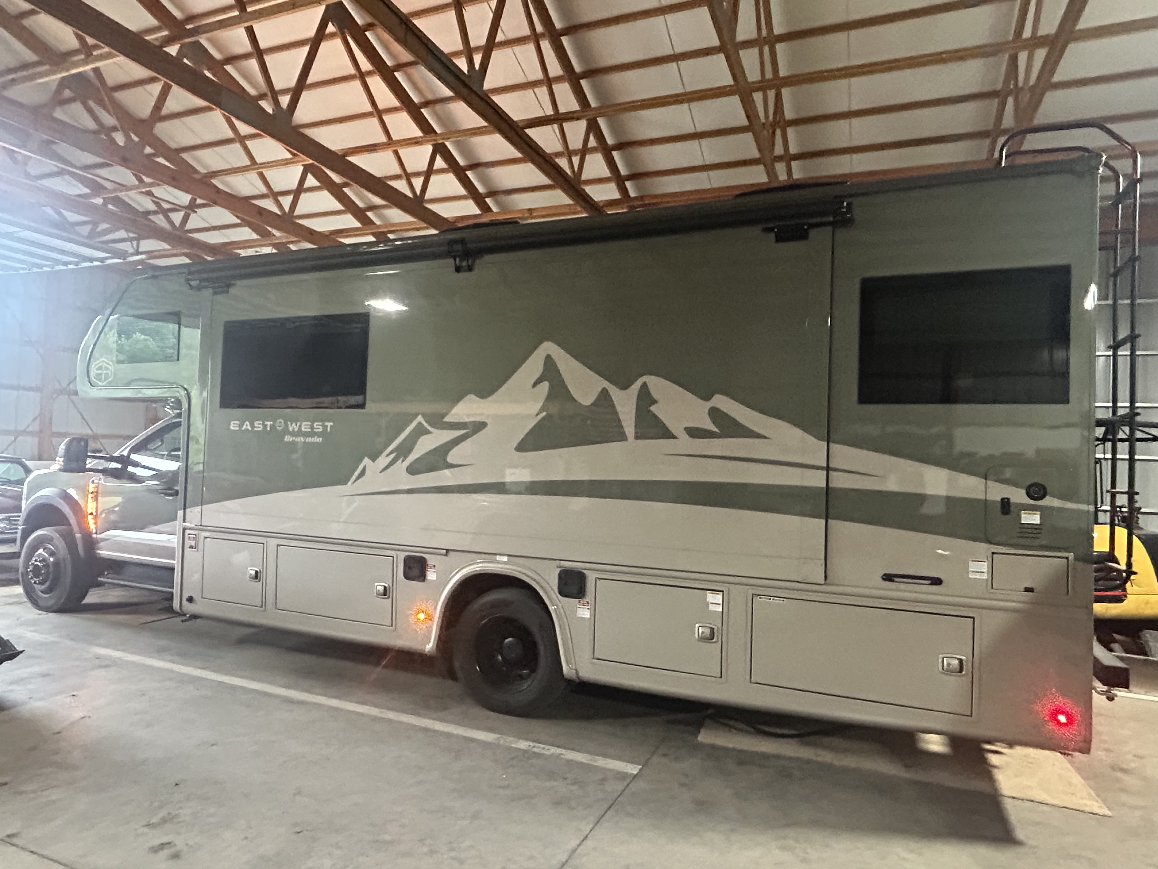 The RV Fuel Vault installed on a 2026 East to West RV Bravado 29S
