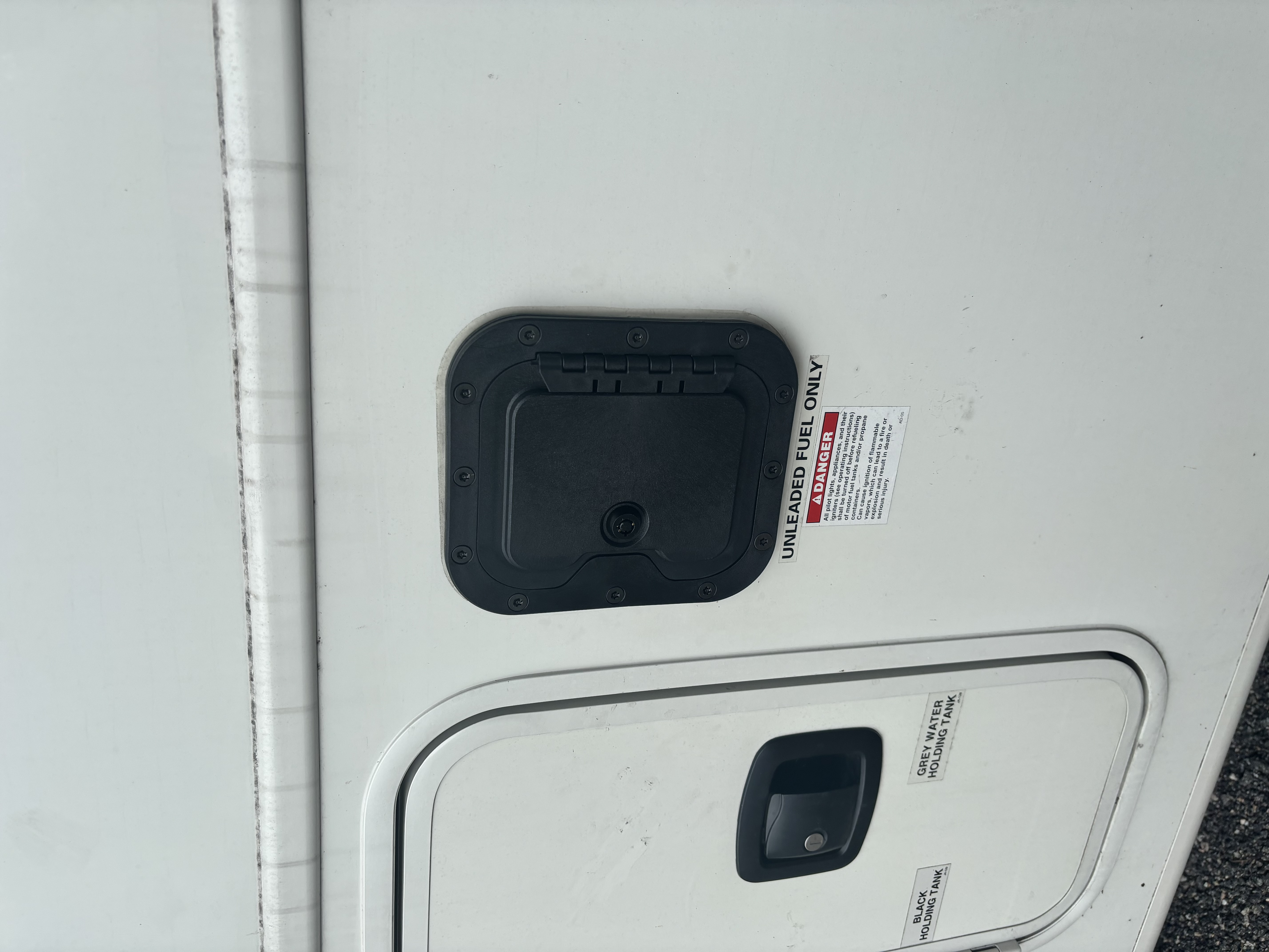 The RV Fuel Vault installed on a 2025 Jayco Precept 34G