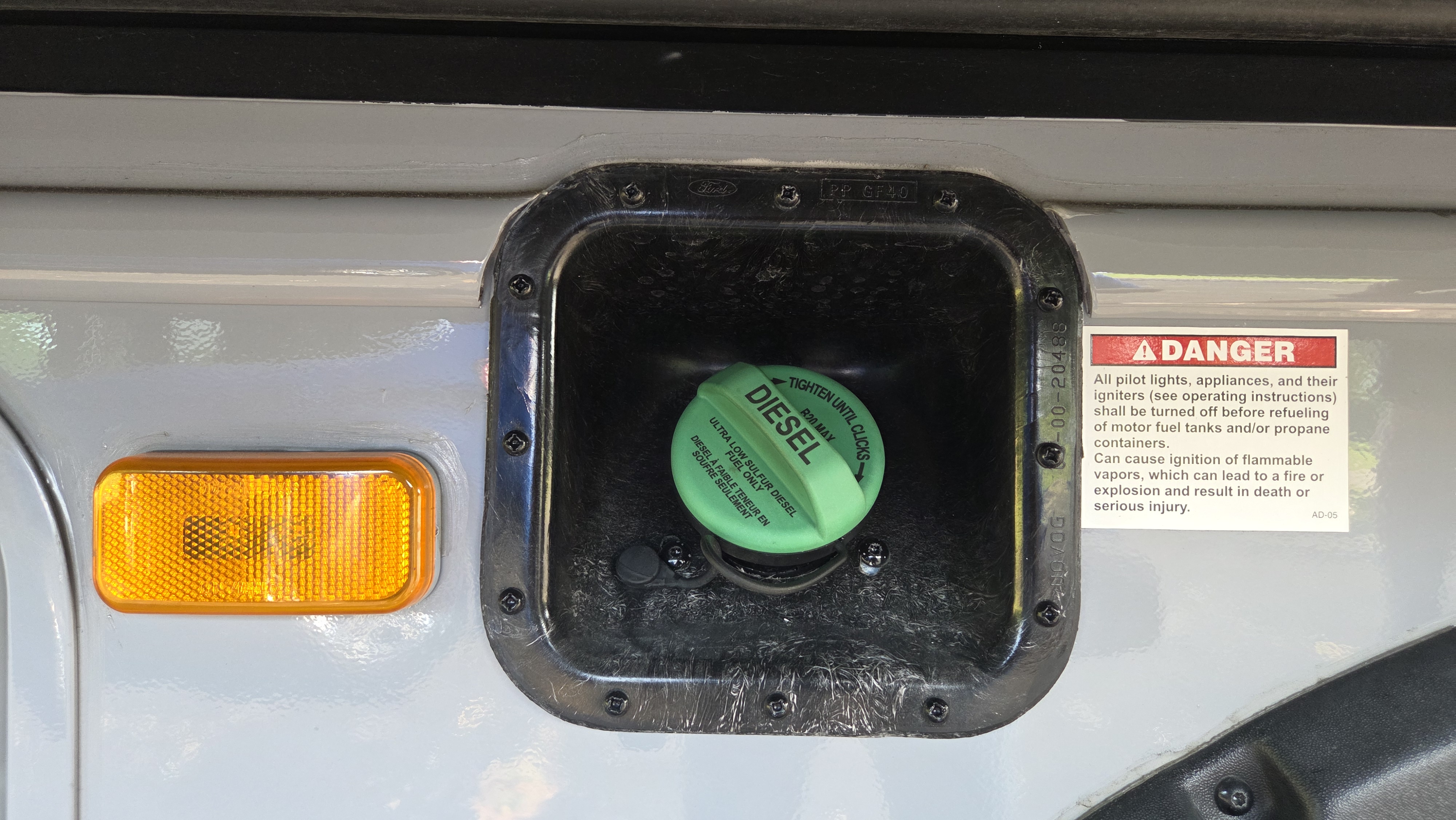 The RV Fuel Vault installed on a 2024 Entegra Coach Esteem XL 32U