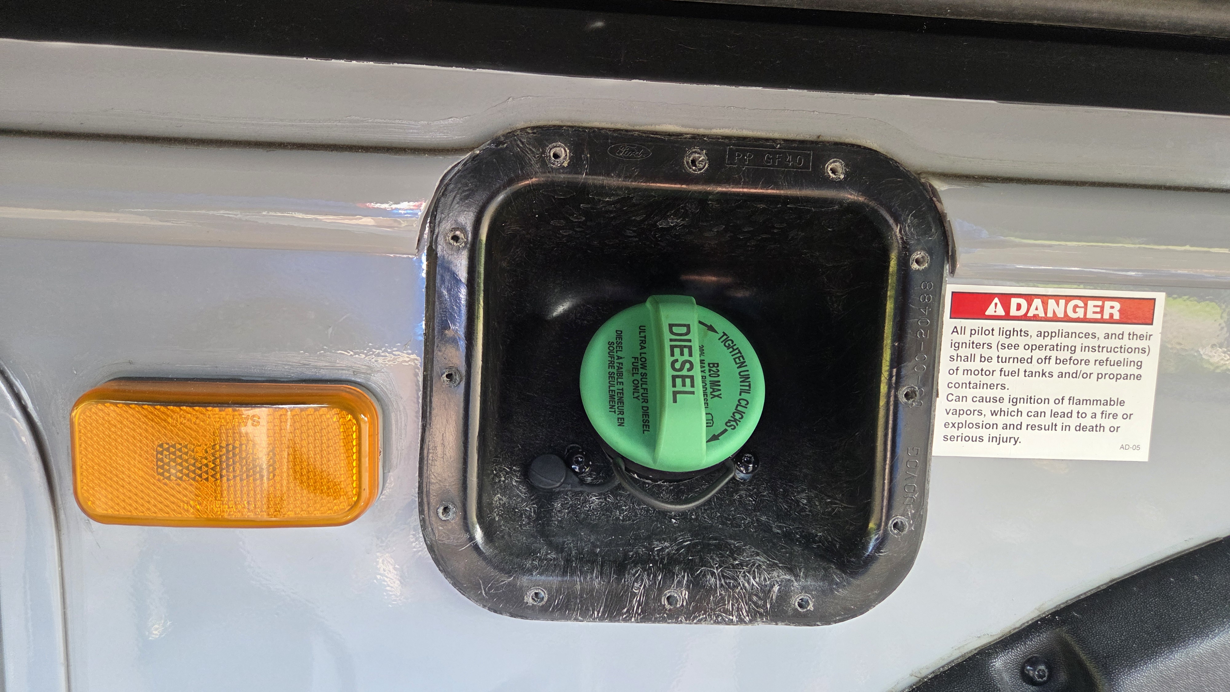 The RV Fuel Vault installed on a 2024 Entegra Coach Esteem XL 32U