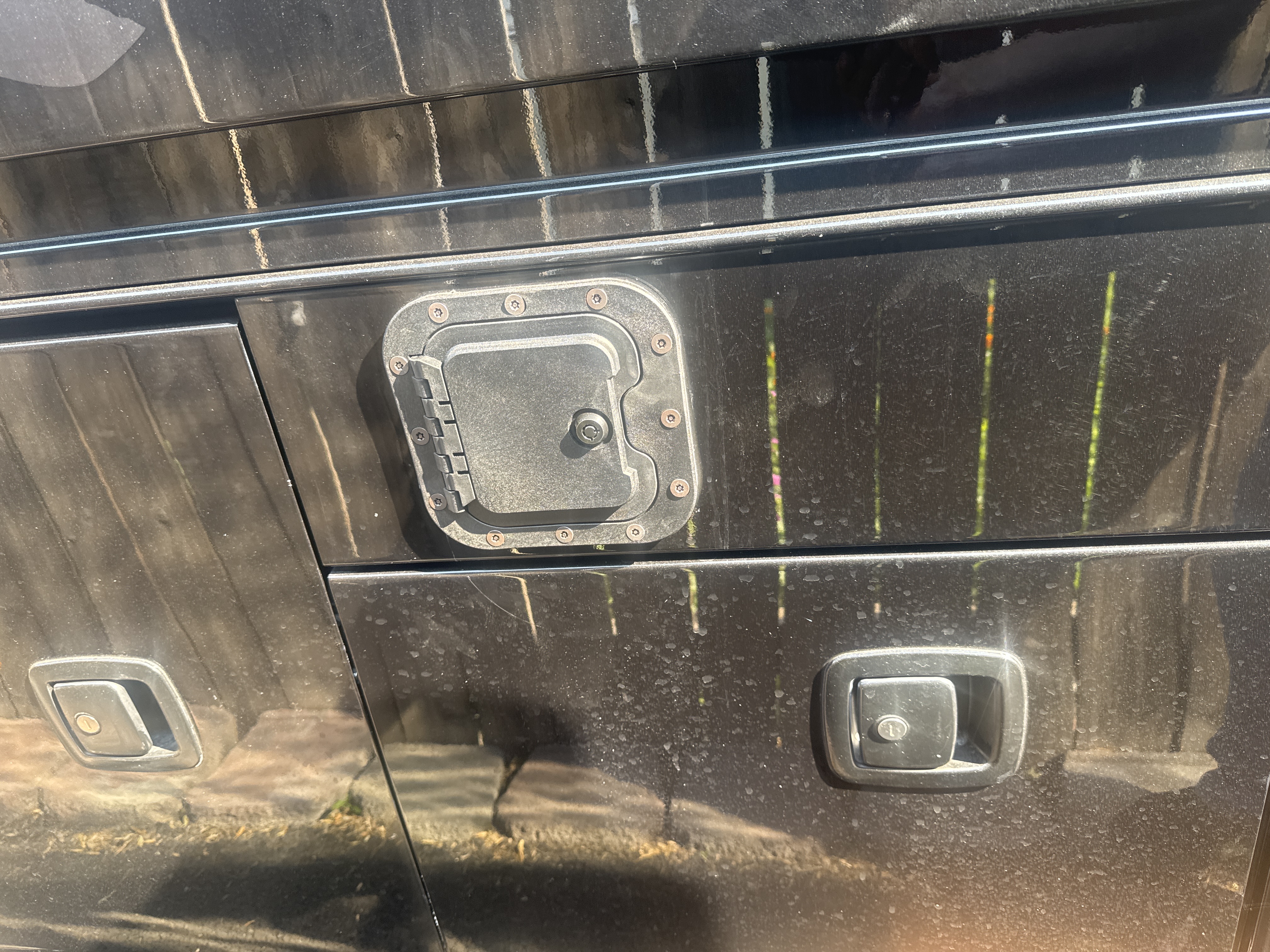 The RV Fuel Vault installed on a 2026 Dynamax Isata 6 31KS