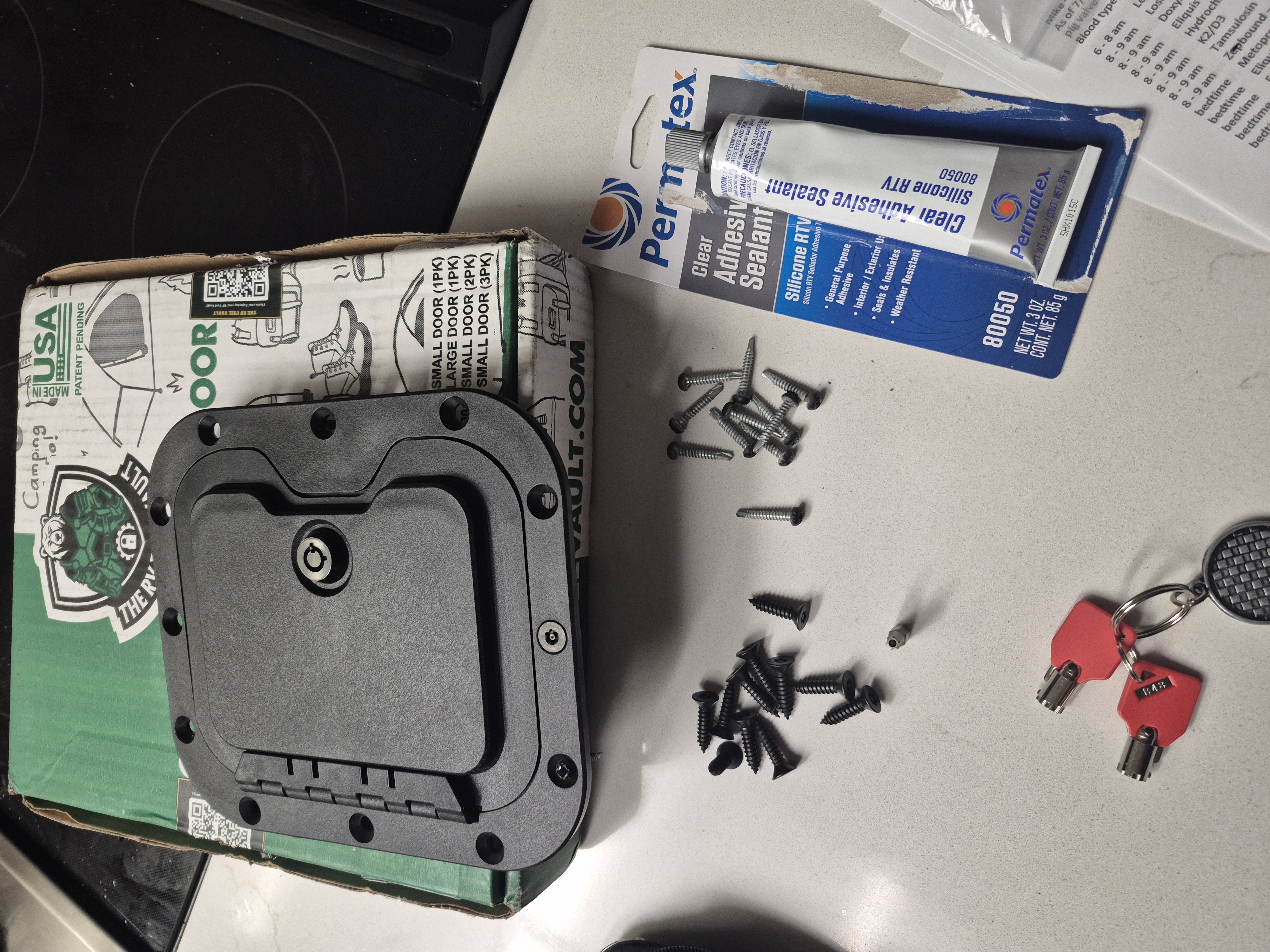 The RV Fuel Vault installed on a 2023 Thor Motor Coach Axis 24.1