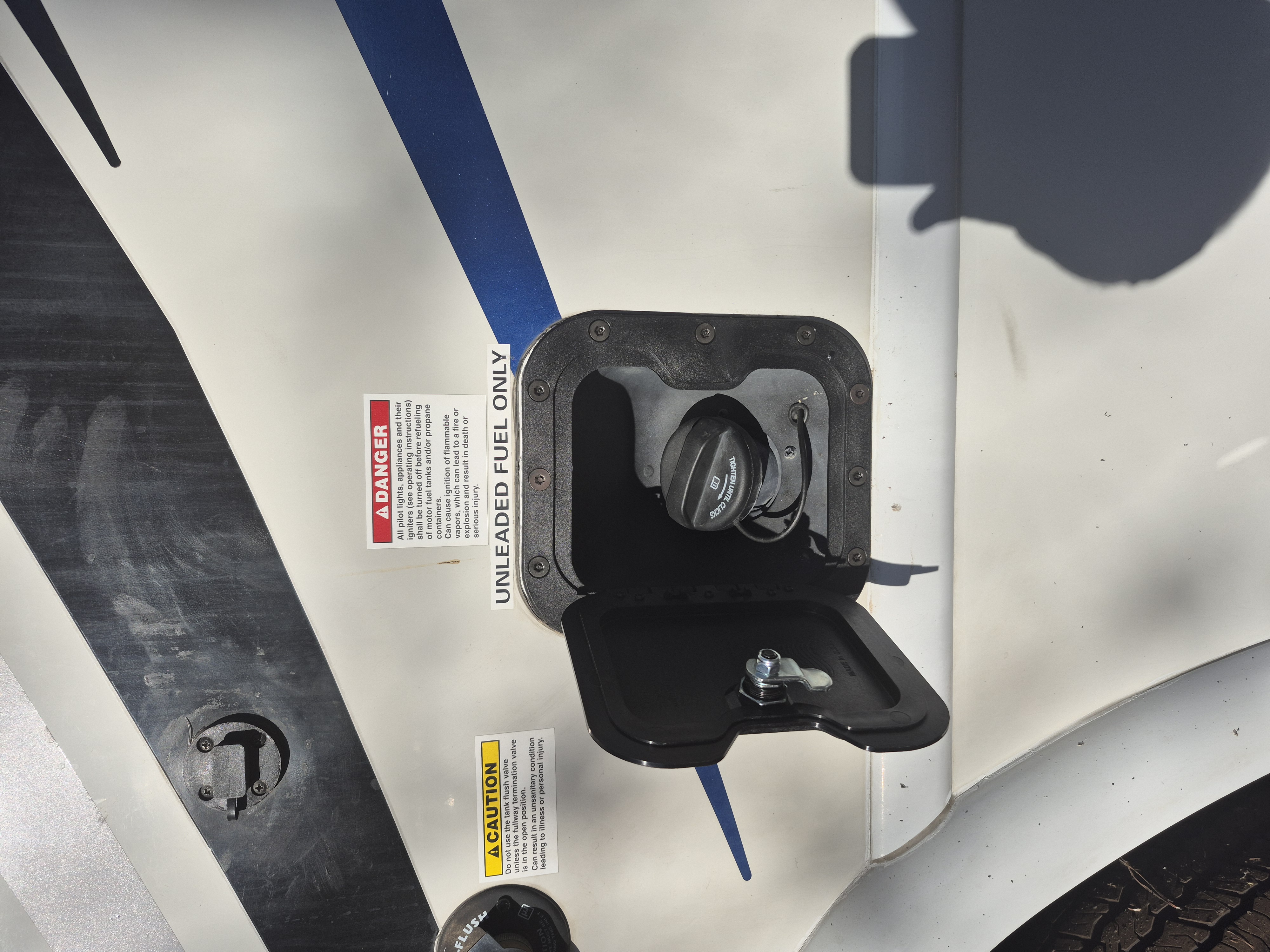 The RV Fuel Vault installed on a 2023 Thor Motor Coach Axis 24.1