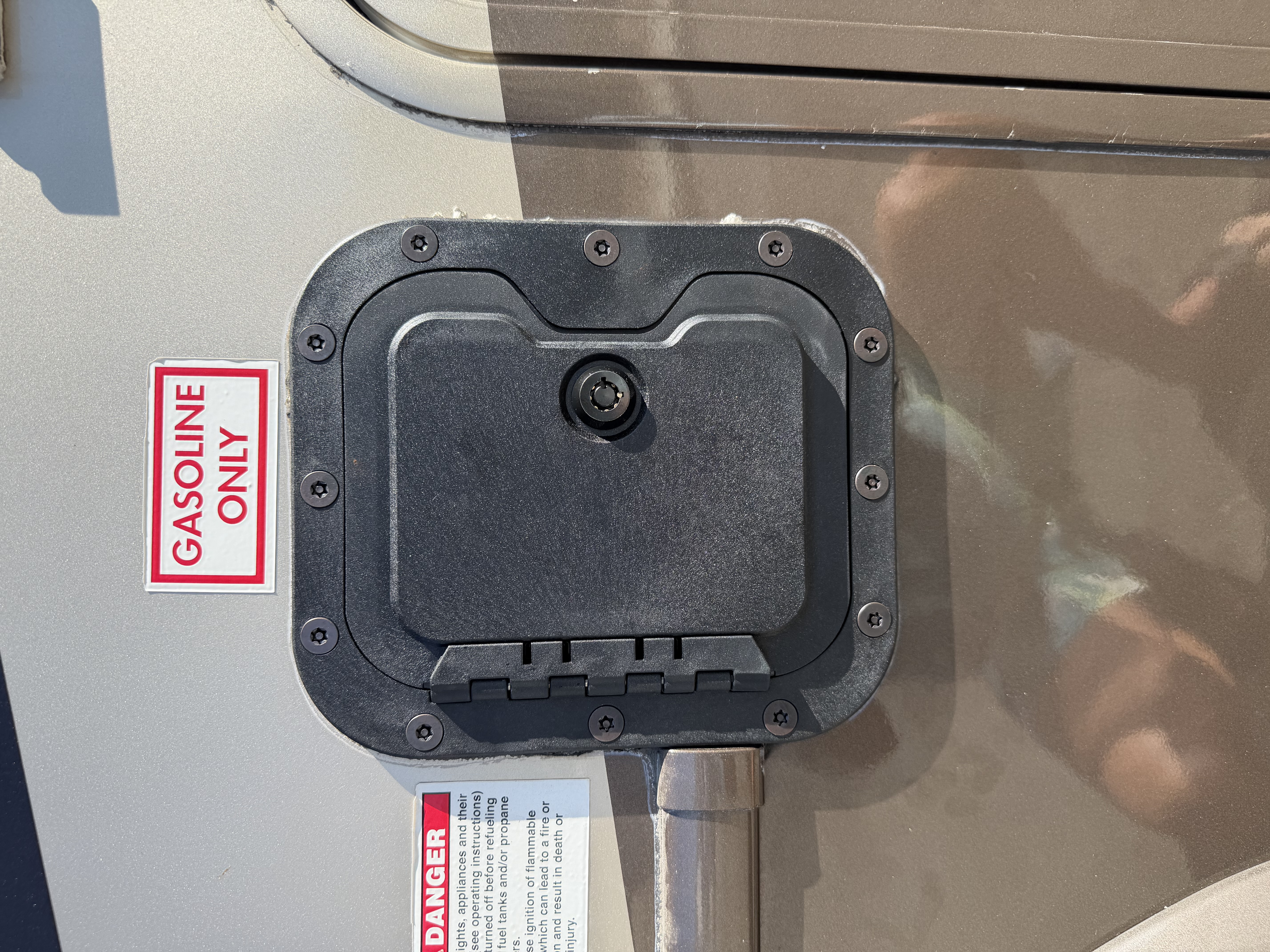 The RV Fuel Vault installed on a 2018 Forest River Forester Classic / LE