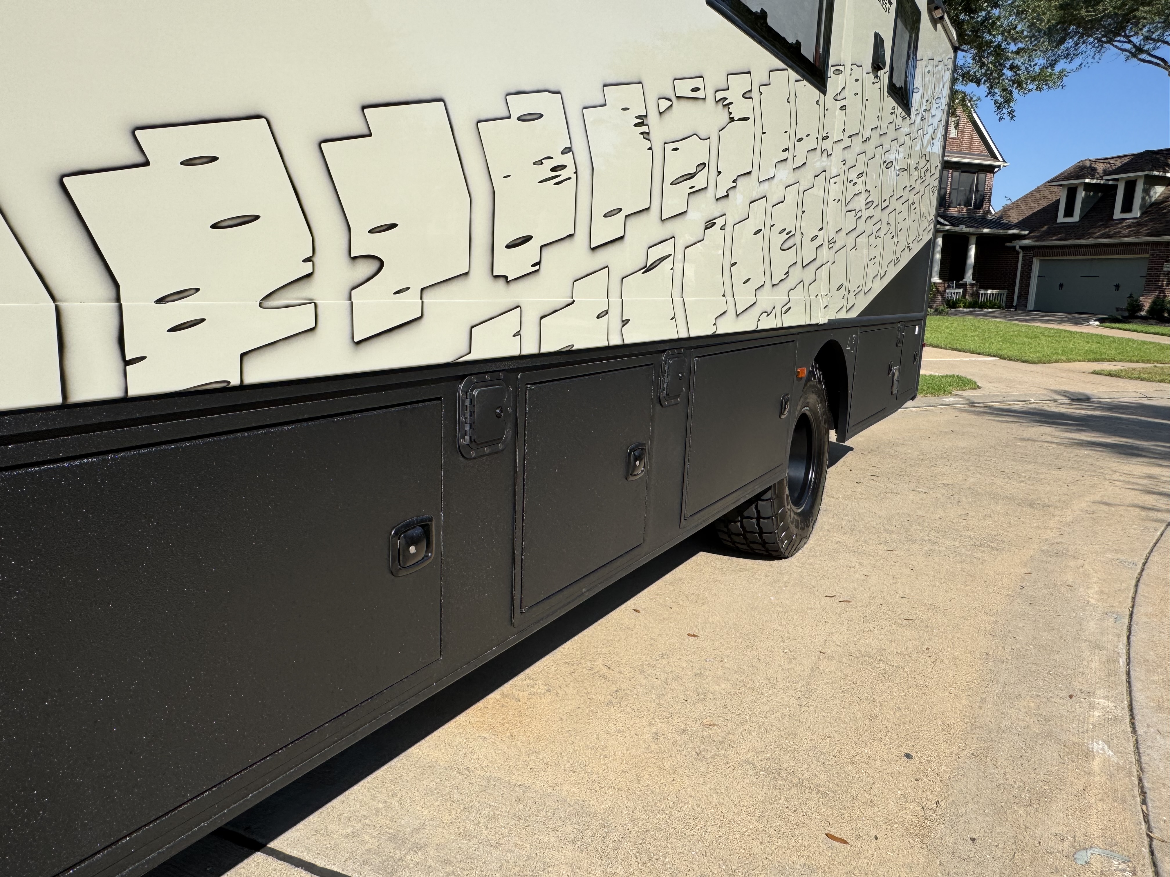 The RV Fuel Vault installed on a 2026 Grand Design Lineage Limited Edition 43 Package 31ZW