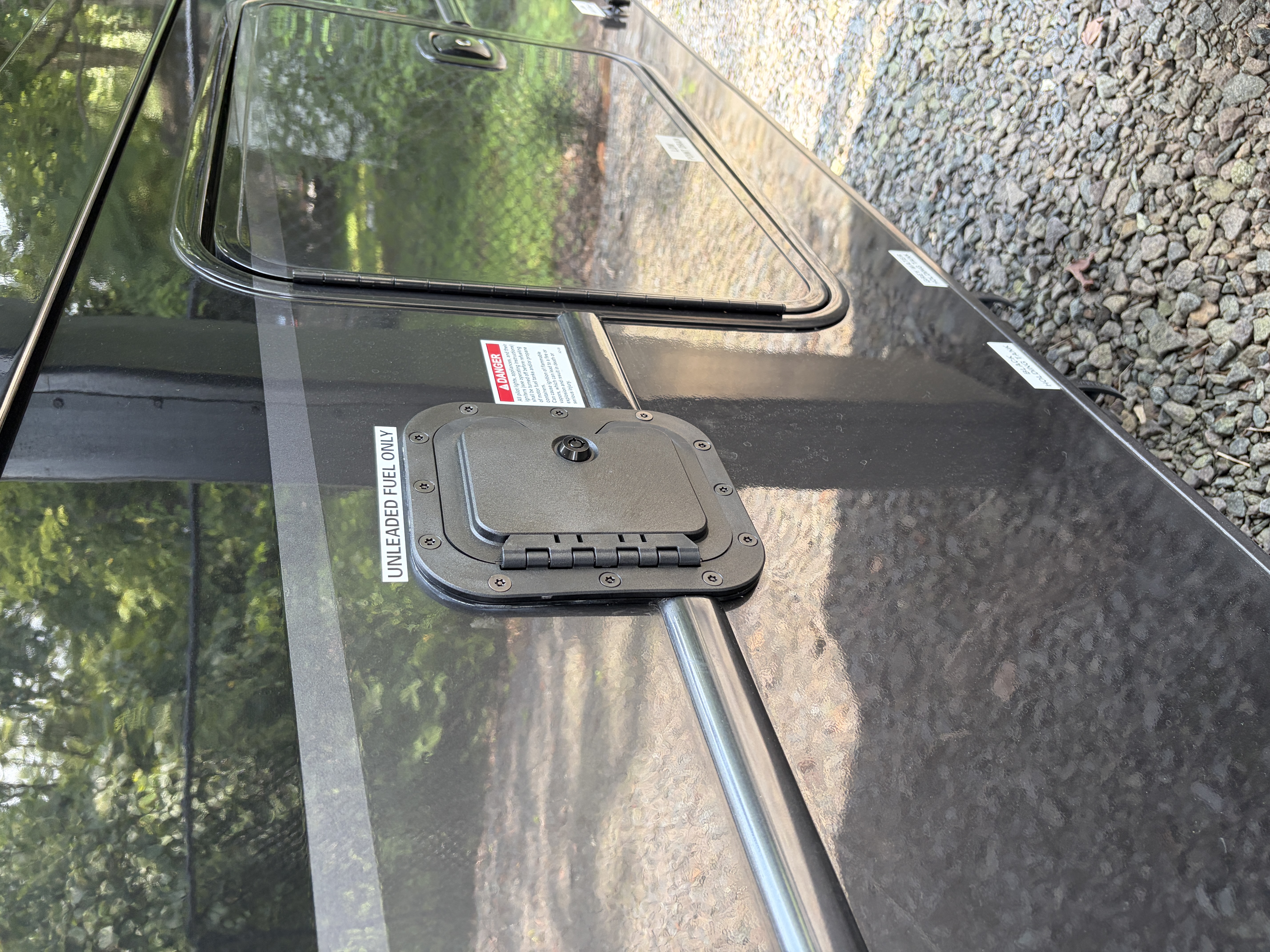 The RV Fuel Vault installed on a 2026 Entegra Esteem