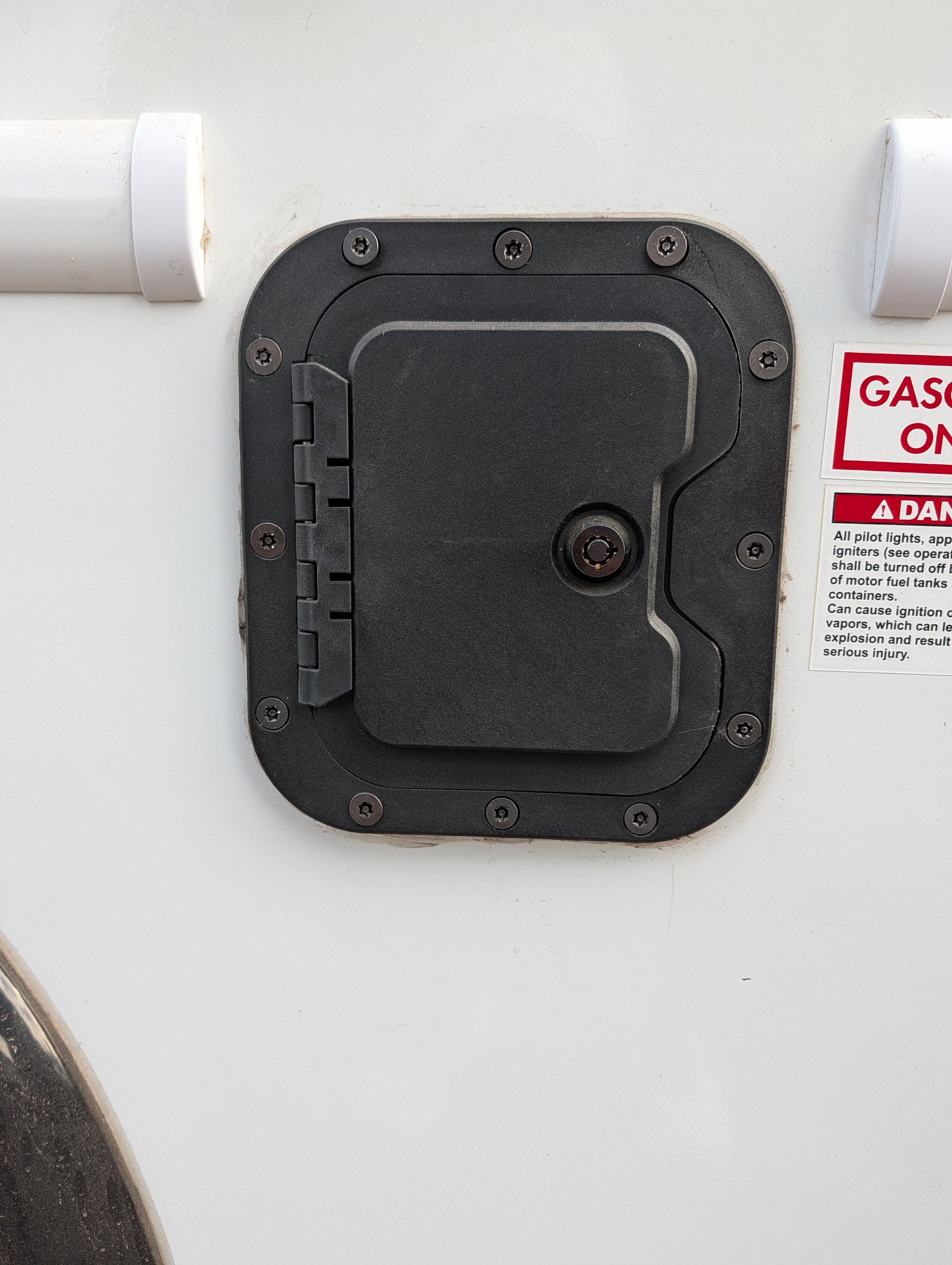 The RV Fuel Vault installed on a 2026 East to West RV Entrada 2000NS