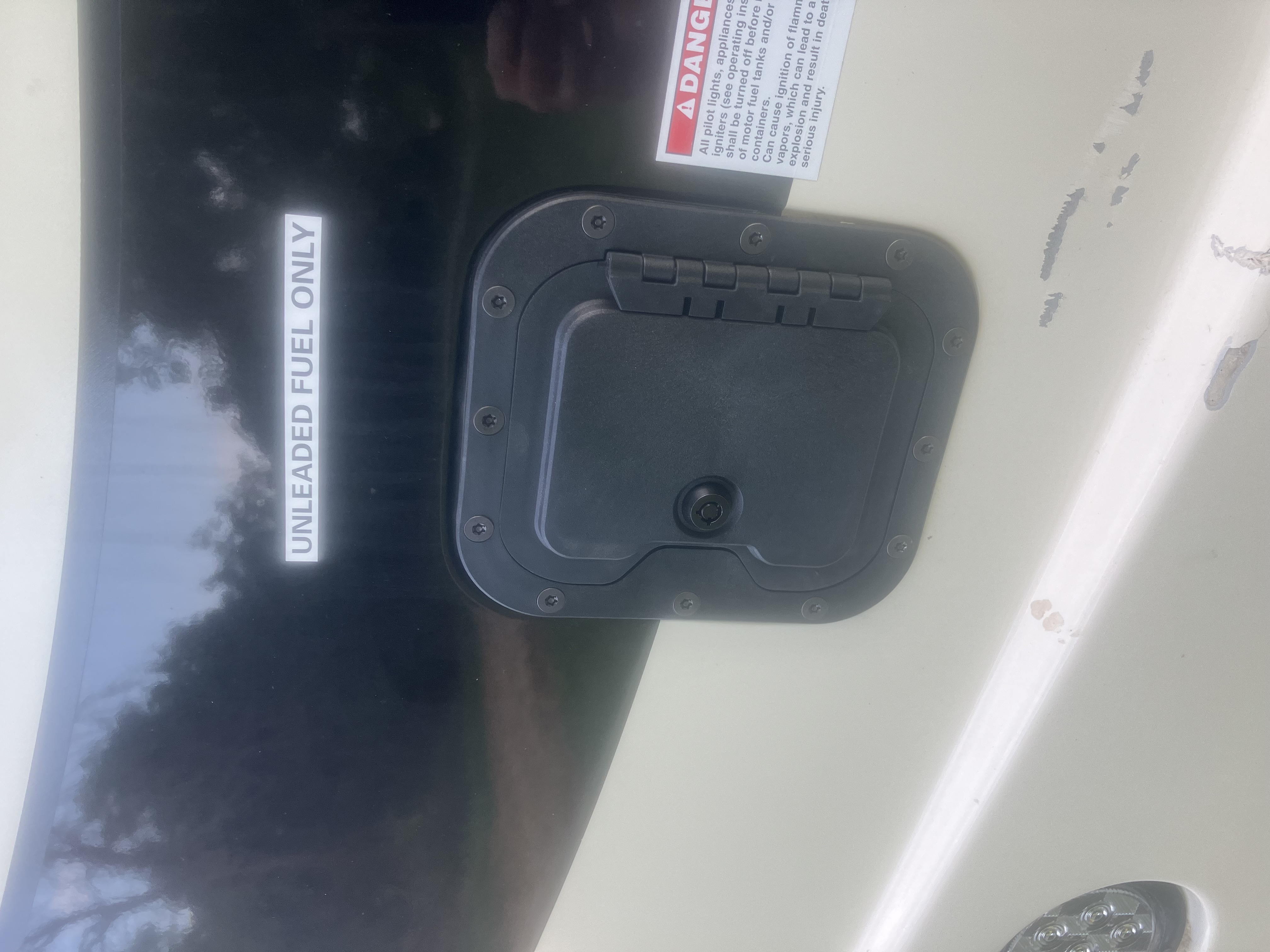 The RV Fuel Vault installed on a 2021 Coachmen Mirada 35ES