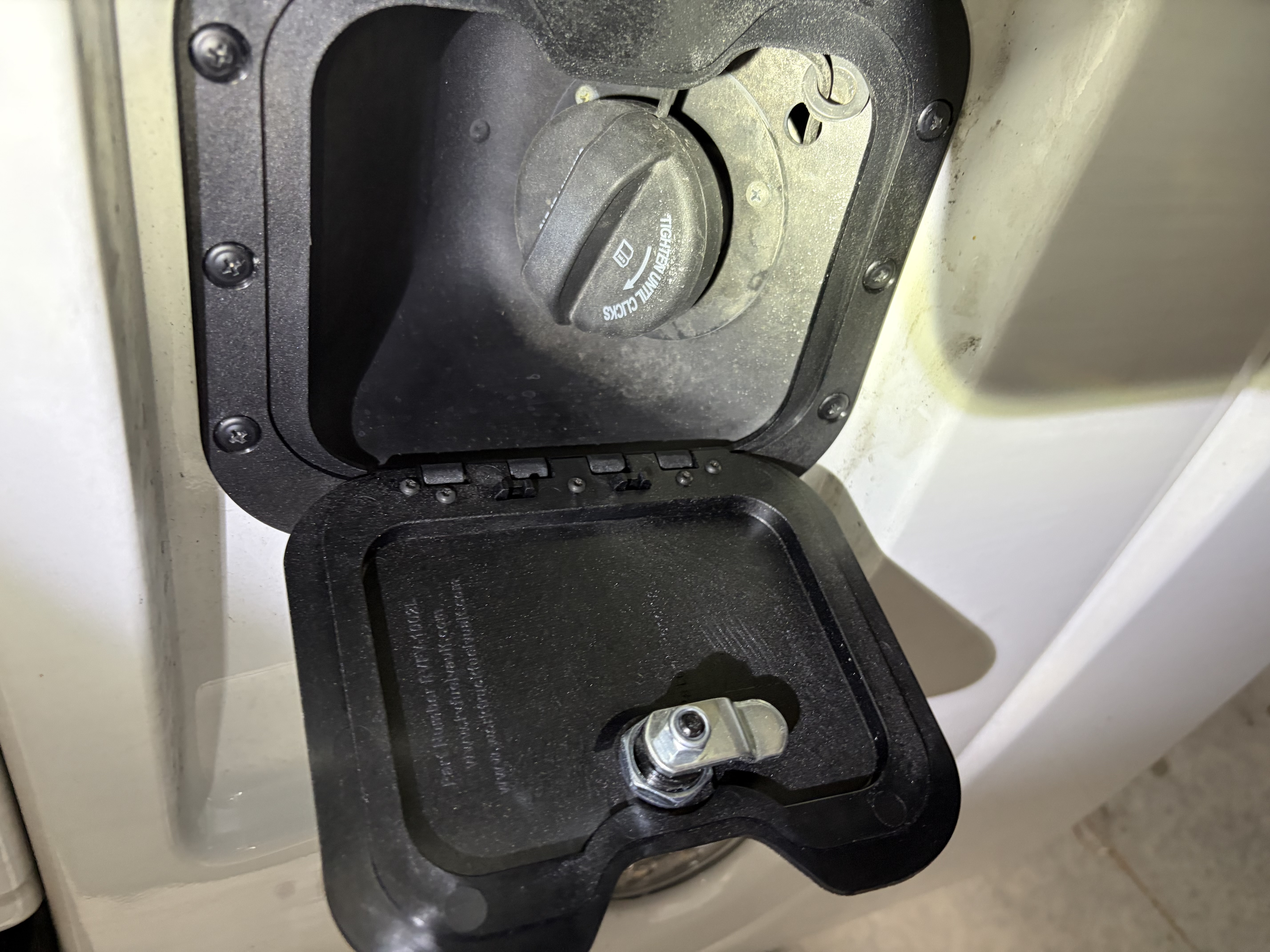 Customer RV Fuel Vault install on a 2024 Fleetwood RV Bounder 35GL