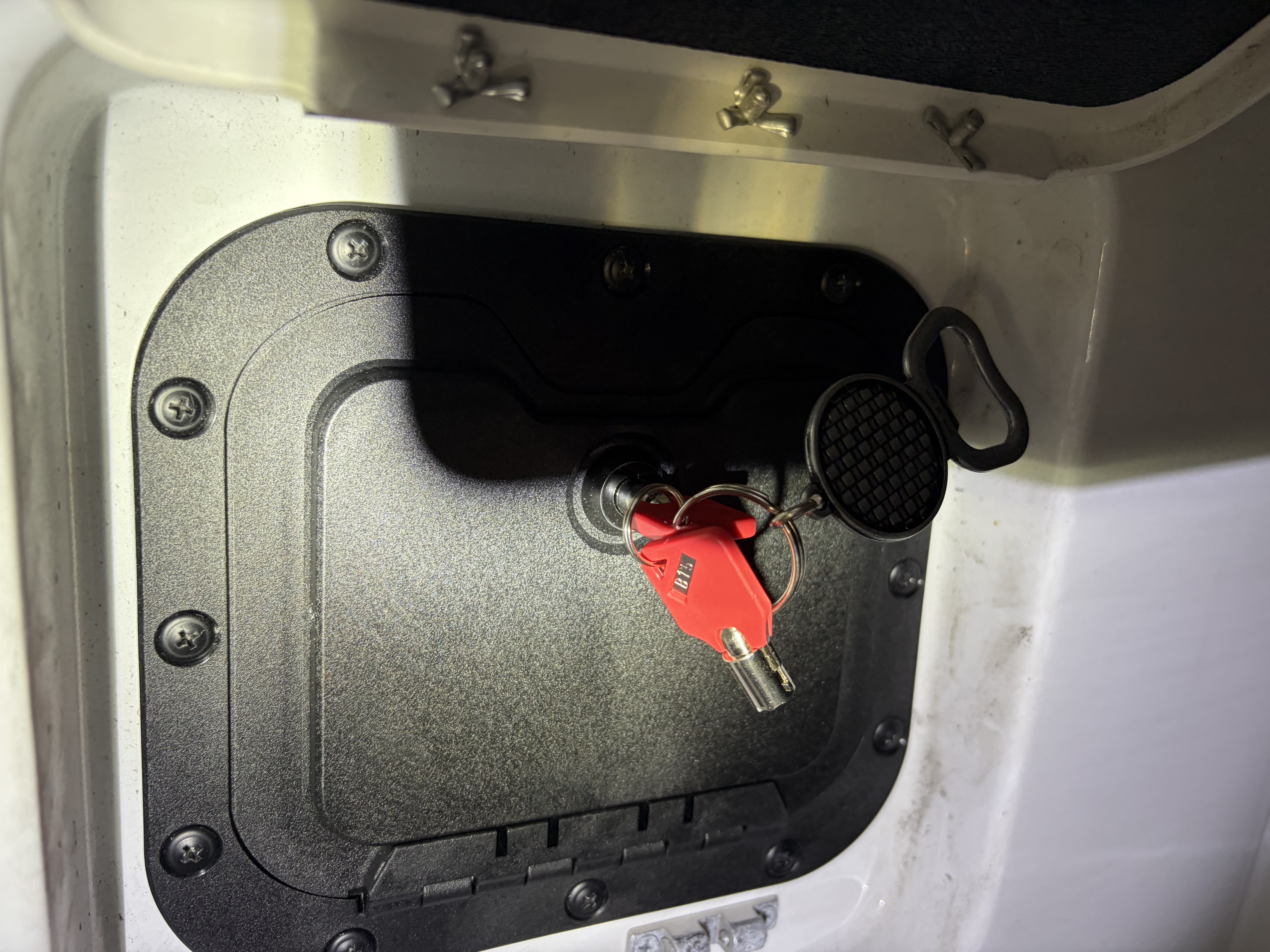 The RV Fuel Vault installed on a 2024 Fleetwood RV Bounder 35GL