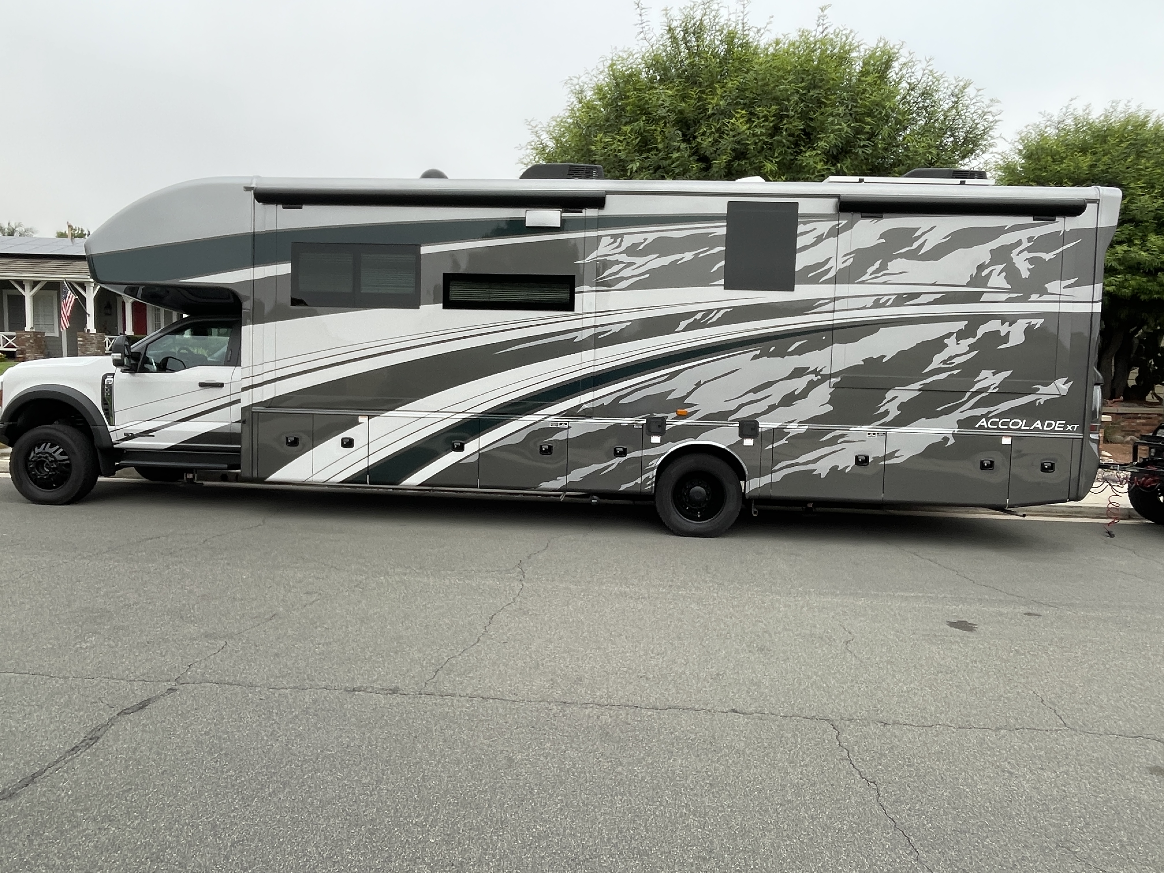 The RV Fuel Vault installed on a 2025 Entegra Coach Accolade XT 35L